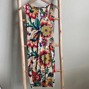 Tory Burch Silk Floral Multicolor Dress Small